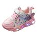 2DXuixsh Girls Tennis Shoes with Lights Spring Autumn Leather Casual Sportwear Comfortable Non-Slip Cartoon Light up By Steps Baby Shoes Sports Shoes Red Size 29