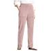 Virmaxy Womens High Waisted Cargo Pants Travel Straight Leg Pants with Pockets Solid Pocket Corduroy Pants Fishing Golf Travel Pants with Pockets Pink L