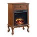 Royard Oaktree Electric Fireplace with Mantel & Storage Drawer 1500W Freestanding Space Heater with Log Hearth Wood Fireplace Cabinet for Entryway Living Room Walnut