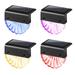 OSALADI 4pcs Solar Outdoor Light LED Light Garden Backyard Stair Step Lamp IP65 Waterproof Color Changing Warm White Light