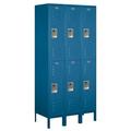 Salsbury Industries Standard Metal Locker-Double Tier-3 Wide-Blue-Unassembled