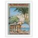 Palermo to Monreale Sicily Southern Italy - by Funicular Electric Tram - Vintage Railroad Travel Poster c.1900 - Japanese Unryu Rice Paper Art Print (Unframed) 12 x 16 in