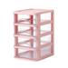 JeashCHAT Compact Plastic Desktop Organizer Unit with 4 Drawers Mini Organizer Box Storage Container Case for Bedroom Bathroom Counter Home Office Pink