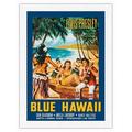Blue Hawaii - Starring Elvis Presley - Vintage Italian Film Movie Poster by Mauro Colizzi c.1961 - Japanese Unryu Rice Paper Art Print (Unframed) 12 x 16 in
