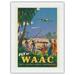 Africa - Fly by WAAC (West African Airways Corporation) - Africans - Niger River - Vintage Airline Travel Poster c.1940s - Japanese Unryu Rice Paper Art Print (Unframed) 18 x 24 in