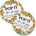 Orange Pop It When She Pops Cutie Mini Champagne Bottle Tags 30 pk 2.5 Hang Circles with Hole for Gender Reveal Baby Shower Party Favor Sprinkle Labels Stickers