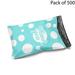 500 packs of Poly Bag Mailer Envelopes in Teal and White Polka Dot Printed | 10 x 13 2 Mil |RADYAN