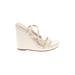 Lulus Wedges: White Solid Shoes - Women's Size 7 1/2 - Open Toe