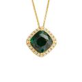 Women's Gold / Green / White Pude Gold Necklace Emerald & Diamond Juvetti