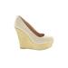 Brash Wedges: Pumps Platform Boho Chic Tan Print Shoes - Women's Size 8 - Round Toe