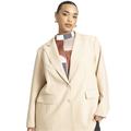 Plus Size Women's Oversized Single Breasted Blazer by ELOQUII in Cuban Sand Sand (Size 26/28)