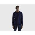 Rundhalspullover UNITED COLORS OF BENETTON Gr. M, blau (marine) Herren Pullover Rundhalspullover