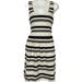 J. Crew Dresses | J Crew Women's Sz Medium Ivory Black Thick Knit Striped Sleeveless Dress 50449 | Color: Black/Cream | Size: M
