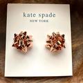 Kate Spade Jewelry | New Kate Spade Jewelry Rose Gold Holiday Bourgeois Gift Bow Studs | Color: Gold | Size: Os