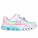 Skechers Girl's Flutter Heart Lights - Groovy Swirl Sneaker | Size 13.5 | White | Textile/Synthetic