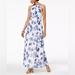 Nine West Dresses | Nine West Floral Printed Maxi Dress - 10 | Color: Blue/White | Size: 10