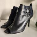 Michael Kors Shoes | Michael Kors Black Ankle Heeled Booties | Color: Black | Size: 9.5