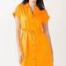 Nine West Dresses | Nine West Sz Xs Mustard Yellow Button Down Tie Waist V Neck Dress | Color: Yellow | Size: Xs