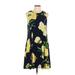 Anne Klein Casual Dress - A-Line High Neck Sleeveless: Yellow Floral Dresses - Women's Size 10