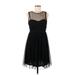 LC Lauren Conrad Cocktail Dress - Mini High Neck Sleeveless: Black Print Dresses - Women's Size 6