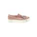 J/Slides Sneakers: Slip-on Platform Bohemian Pink Solid Shoes - Women's Size 5 - Round Toe