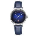 GOLDEN MAPLE Women‘s Watch Swiss Quartz Movement Watch for Women Minimalist Style Design Leather Watch - Ivy Series, Blue