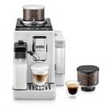 De'Longhi Rivelia EXAM440.55.W, Fully Automatic Coffee Machine with LatteCrema Hot, Automatic Milk Frother, Compact Size Bean to Cup Coffee Machine, 16 Recipes, Touch Colored Display, Arctic White