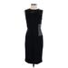 DM Donna Morgan Cocktail Dress - Sheath: Black Grid Dresses - Women's Size 4