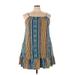 Shein Casual Dress - Mini Square Sleeveless: Blue Stripes Dresses - Women's Size 3X