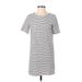 Lulus Casual Dress - Shift: White Stripes Dresses - Women's Size Small