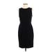 Ann Taylor LOFT Casual Dress - Sheath Crew Neck Sleeveless: Black Solid Dresses - Women's Size 4 Petite