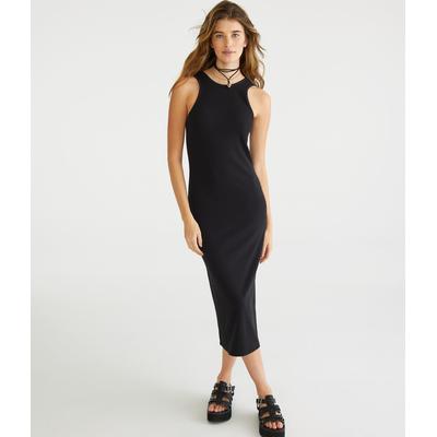 Aeropostale Womens' Solid High-Neck Ribbed Midi Dr...
