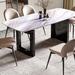 dreamlify Rectangular Dining Set Upholstered/Metal in Black/Indigo | 28.74 H x 31.49 W x 62.99 D in | Wayfair 01ZOW145X9QBYR2TA