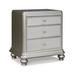 Signature Design By Ashley Coralayne Glam 3 Drawer Nightstand w/ Faux Shagreen Drawer Fronts, Silver in Brown/Gray | 71 H x 11 W x 83 D in | Wayfair