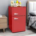 R.W.FLAME 3.2 Cubic Feet Mini Fridge w/ Freezer Stainless Steel in Red | 33.46 H x 18.9 W x 19.69 D in | Wayfair HY58BY9S0-RD