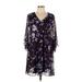 Calvin Klein Casual Dress: Purple Floral Motif Dresses - Women's Size 8