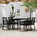 Hokku Designs Patio Dining Set Garden Outdoor Seating 3/5/7/9 Piece Multi Sizes Glass/Metal in Black | 55.1" L x 27.6" W x 29.1" H | Wayfair