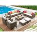 Latitude Run® Duponta 9 Piece Sectional Seating Group w/ Cushions Synthetic Wicker/All - Weather Wicker/Wicker/Rattan in Brown | Outdoor Furniture | Wayfair