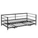 Latitude Run® Metal Daybed w/ Adjustable Trundle, Pop Up Trundle Metal in Black | Wayfair 7CA8D8F8911041A8A4B6BF07F4319C70