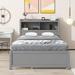 Latitude Run® Full Size platform bed w/ trundle, drawers & USB plugs Wood in Gray | 47.2 H x 56.3 W x 87.4 D in | Wayfair