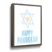 The Holiday Aisle® Happy Hanukkah Greetings by Yass Naffas Designs - Print on Canvas in Blue | 8 H x 10 W x 2 D in | Wayfair