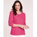 Blair Women's Eyelet Textured Slub Knit Top - Pink - M - Misses