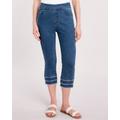 Blair Women's DenimEase™ Frayed Hem Crop Jeans - Denim - 8P - Petite