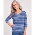 Blair Women's Tie-Neck Stripe Top - Blue - 2XL - Womens