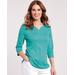 Blair Women's Essential Knit Notched Tee - Blue - S - Misses