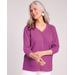 Blair Women's Easy Going Gauze Button Shirt - Purple - L - Misses