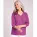 Blair Women's Easy Going Gauze Button Shirt - Purple - 3XL - Womens