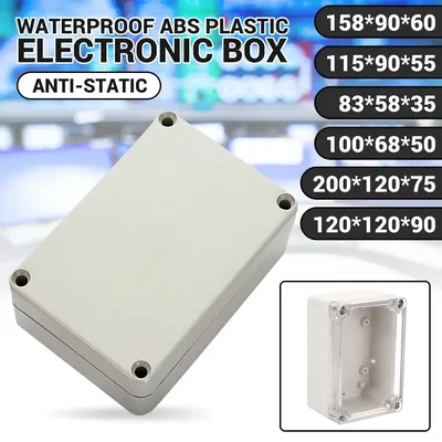 2pcs Clear Waterproof Junction Box Plastic Enclosure Box Transparent Cover Outdoor Waterproof Electronic Junction Box ABS Plasti