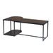 Industrial Coffee Table Walnut+Black End Table Wood Grain Top Center Table with Metal Frame Storage Side Table for Living Room