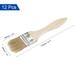 1.5 Inch Paint Brush Natural Bristle Flat Edge Wood Handle for Painting 12Pcs - Brown - 1.5 Inches